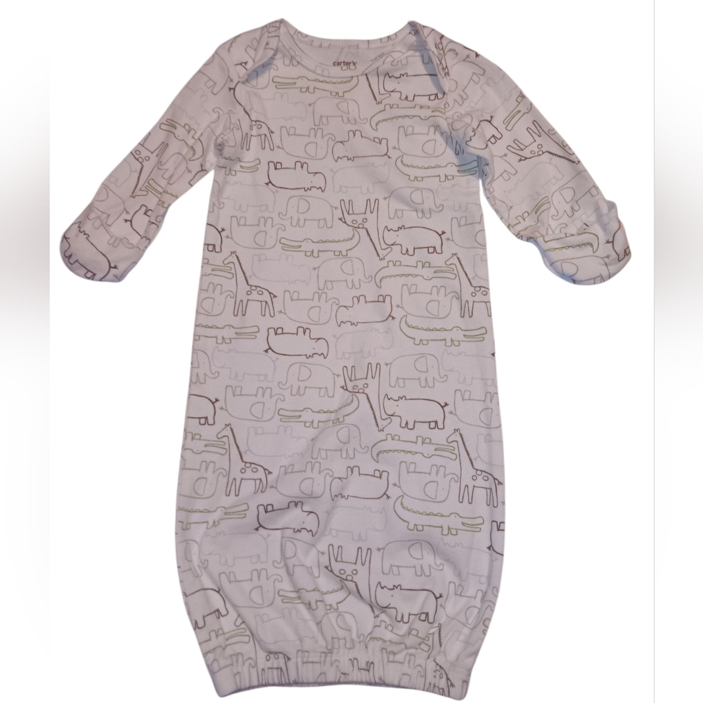 #NN Carter's White and Gray Animal Print Sleep Sack